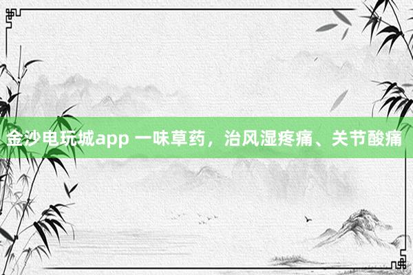 金沙電玩城app 一味草藥，治風濕疼痛、關節(jié)酸痛  
