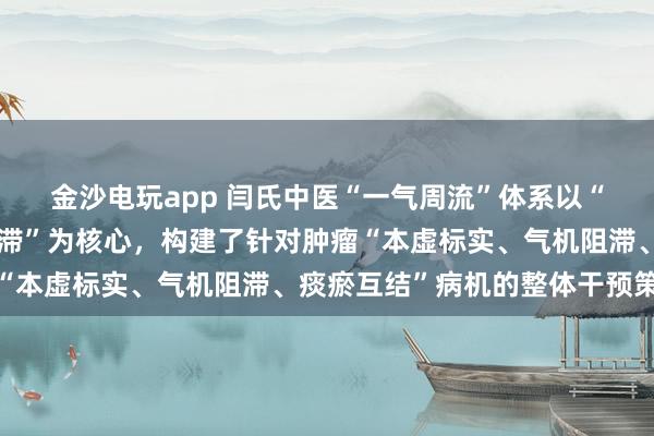 金沙電玩app 閆氏中醫“一氣周流”體系以“通周流、固正氣、化郁滯”為核心，構建了針對腫瘤“本虛標實、氣機阻滯、痰瘀互結”病機的整體干預策略
