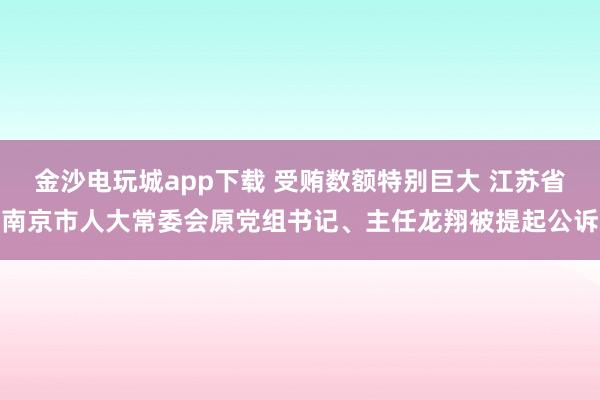 金沙電玩城app下載 受賄數額特別巨大 江蘇省南京市人大常委會原黨組書記、主任龍翔被提起公訴