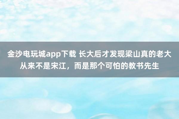 金沙電玩城app下載 長大后才發現梁山真的老大從來不是宋江，而是那個可怕的教書先生