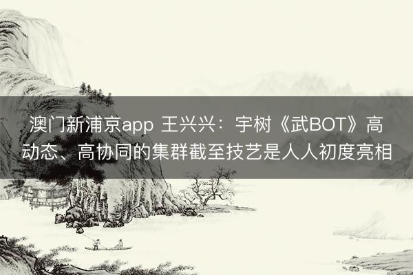 澳門新浦京app 王興興：宇樹《武BOT》高動態、高協同的集群截至技藝是人人初度亮相