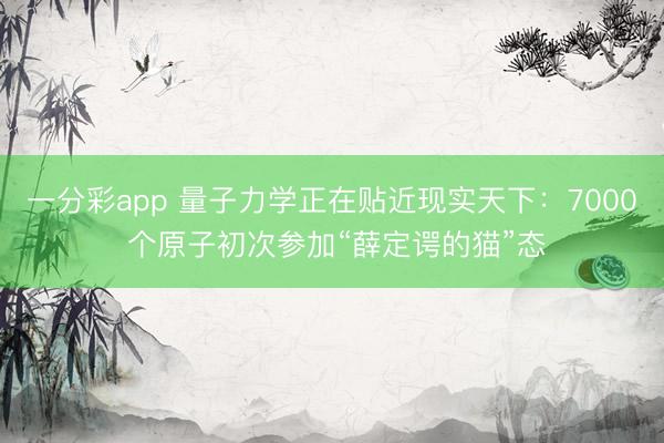 一分彩app 量子力學正在貼近現實天下：7000 個原子初次參加“薛定諤的貓”態